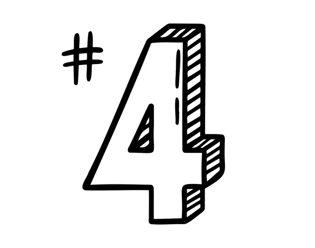 Construction Dumpster Rental 17 place number four or 4 doodle hand drawn vector 55549967