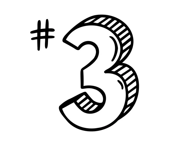 Construction Dumpster Rental 16 place number three or 3 doodle hand drawn vector 54867255