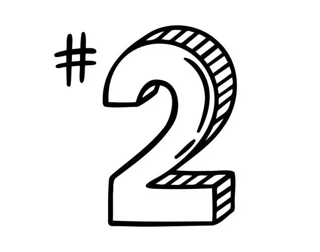 Construction Dumpster Rental 15 place number two or 2 doodle hand drawn vector 54867253